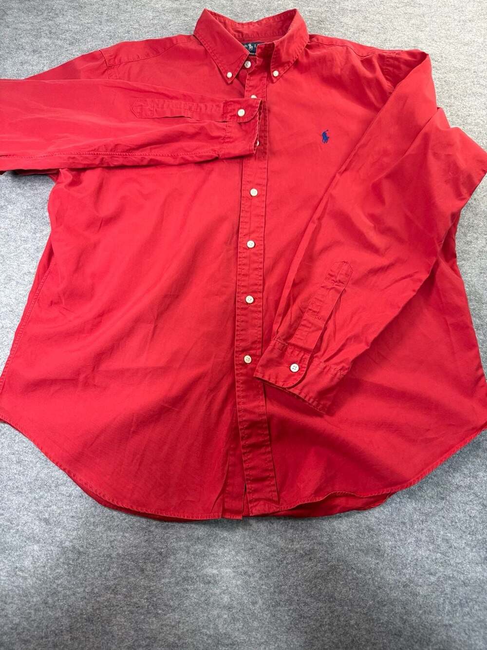 Ralph Lauren Button-Down Shirt Size XL Red Classic Fit Pony Logo